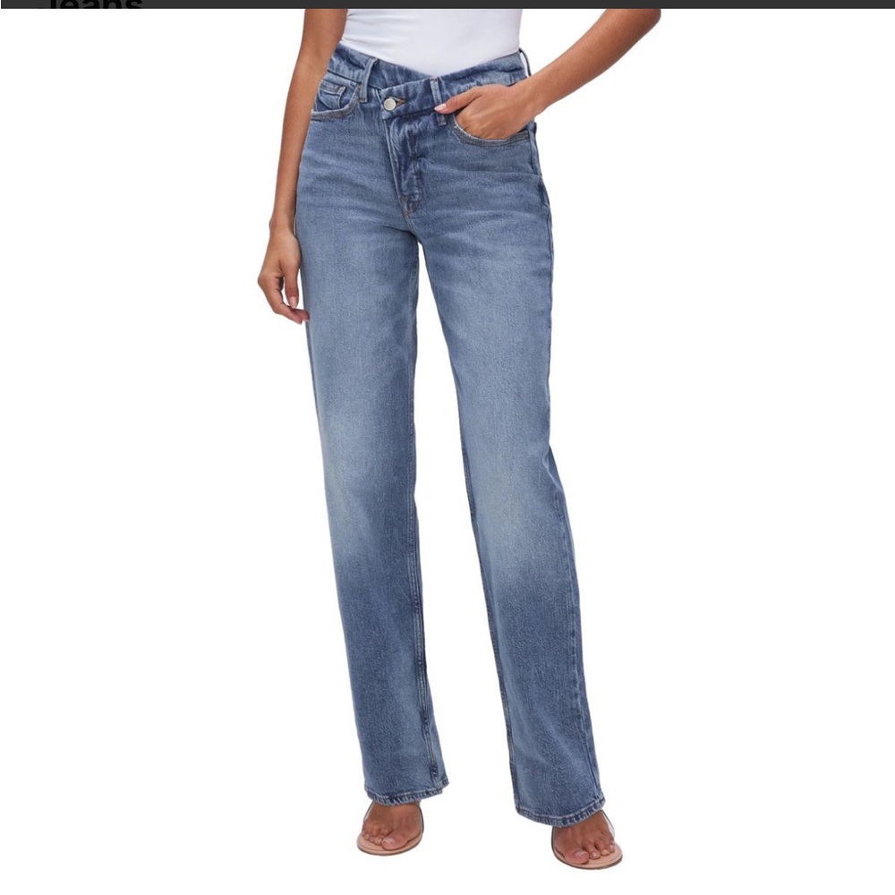 Good American 90’s Good crossover relaxed fit straight leg Jean
